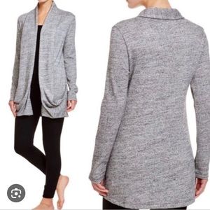 UGG AUSTRALIA Heathered Gray Cotton Blend Open Front Cardigan w/Pockets Sz M